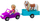 Set lodrash Ankiki Convertible Car with Trailer and Horse, kukull 13 cm, kalë me rimorkio, shumëngjyrësh
