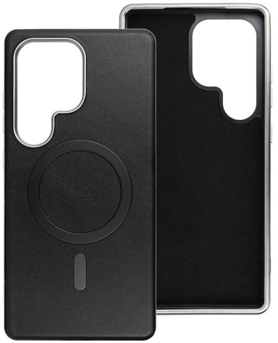 Kapak telefoni OEM Gentleman Mag Cover për Samsung Galaxy S25 Ultra, i përshtatshëm për MagSafe, i zi