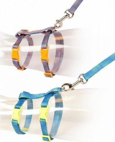 Shtrëngues për mace DUVO+ Retro Dots, 20-35cm, me litar 125cm, me ngjyra nga të gjitha
