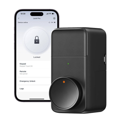 Bravë smart SwitchBot Lock Pro, WiFi dhe Bluetooth, me aplikacion, e zezë