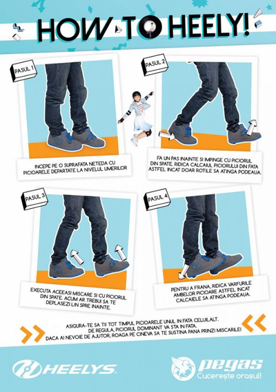 Patina inline Heelys Flow, madhësia 34, blu e zezë lime