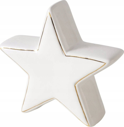 Figurinë dekorative Ville Natural Stone Star, 13 cm, gur natyral, e bardhë