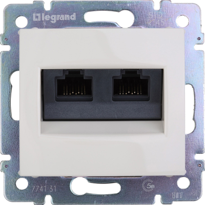 Prizë rrjeti Legrand Valena 774131, 2xRJ45 Cat.5e UTP, krem