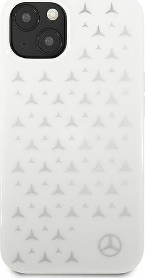 Kapak telefoni Mercedes-Benz për iPhone 13 Mini, hardcase, me motiv Silver Stars, i bardhë