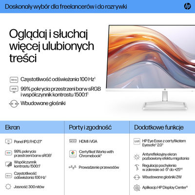Monitor HP Series 5, 27", 1920 x 1080, 100 Hz, i argjendtë