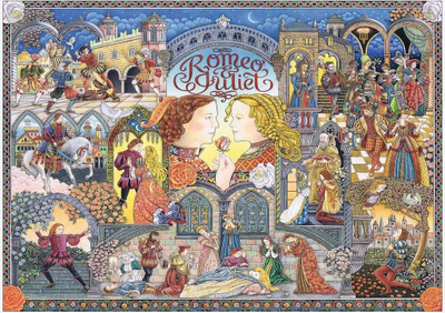 Puzzle Ravensburger Romeo and Juliet, 1000 copa, 70 x 50 cm, shumëngjyrësh