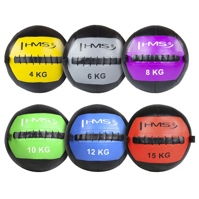 Top ushtrimesh HMS Wall Ball WLB, 10 kg, lëkurë sintetike, jeshil