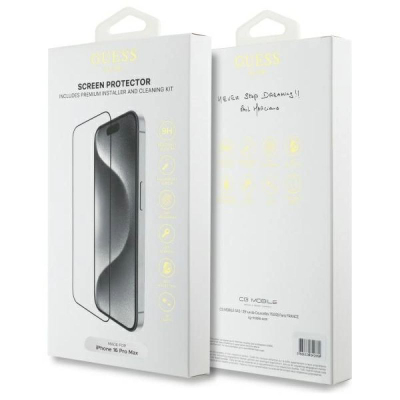 Xham mbrojtës Guess për iPhone 16 Pro Max, 2.5D, 9H, i tejdukshëm