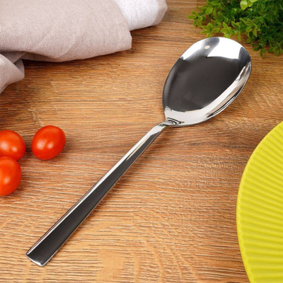 Lugë kripe çelik inox, për sallata, i argjendtë