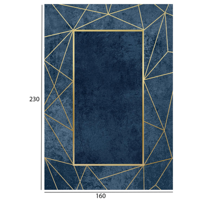 Tepih JOSIANE 160×230 me thekë HM7675.28, kaltër/ ari