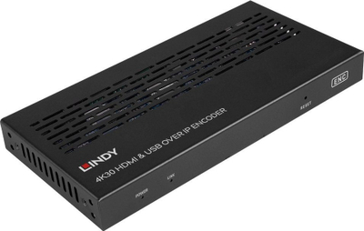 Encoder HDMI dhe USB mbi IP Lindy, 4K, RS232, i zi