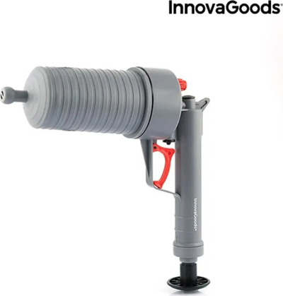 Pistoletë ajri InnovaGoods KlinGun, me adapterë universalë, për zhbllokim tubacionesh, blu
