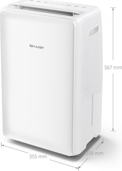 Thajse ajri Sharp UD-P20E-W, 20 L/ditë, depozitë 3.8 L, i bardhë