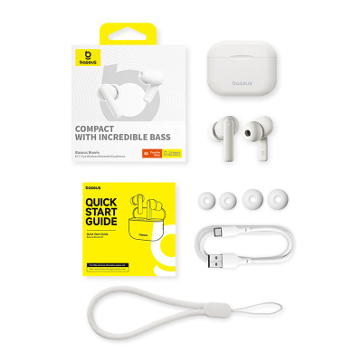Kufje wireless Baseus Bowie E17, Bluetooth 5.3, TWS, të bardha
