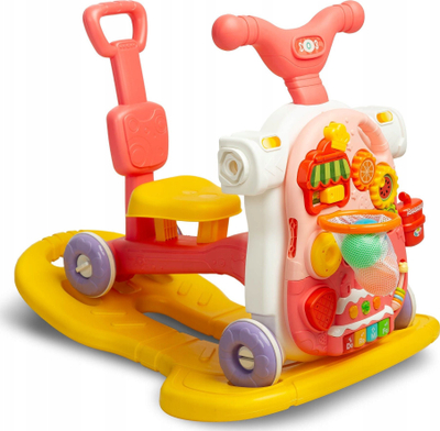 Ecëse multifunksionale Toyz 5 në 1, me panel muzikor, për bebe 12m+, rozë