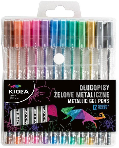 Set stilolapsa xhel Derform Metallic, 12 copë, ngjyra metalike