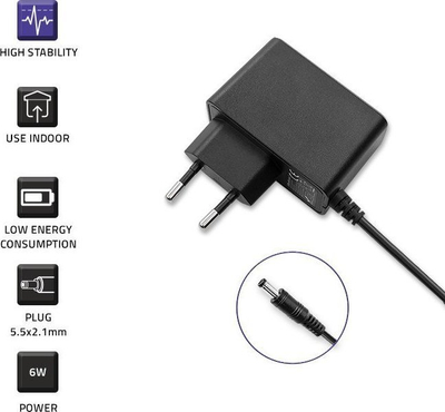 Furnizues energjie Qoltec Plug in, 6W, 6V 1A, prizë 5.5 x 2.1 mm