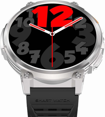 Orë inteligjente Gravity GT23 4, ekran 1.85", Bluetooth, argjendi me rrip i zi