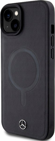 Mbulesë telefoni Mercedes MEHMP15M23RCMK për iPhone 15 Plus 6.7", lëkurë ekologjike, MagSafe, e zezë
