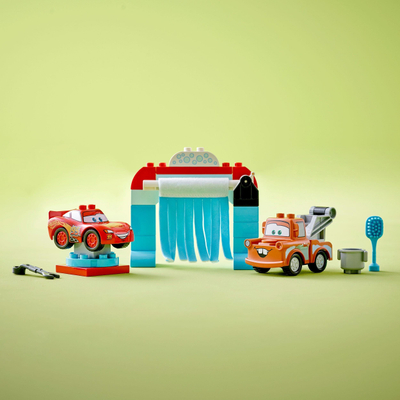 Lodër ndërtimi LEGO Duplo 10996 Cars, lavazh makinash, 2+ vjeç, shumëngjyrëshe