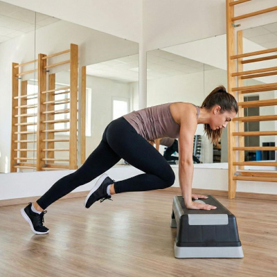 Platformë aerobie Eb Fit Step, 70 cm, lartësi e rregullueshme, gri e zezë