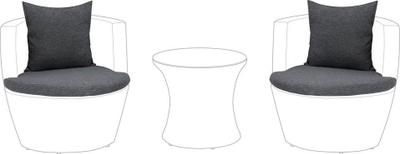 Set këllëf jastëkësh kopshti Beliani CAPRI, 4 copë, poliester, gri