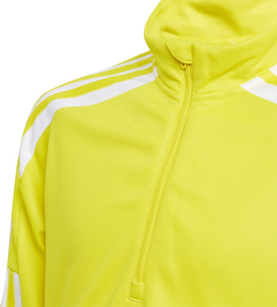Bluzë sportive për kalamoj Adidas Squadra 21 Jr GP6468, Aeroready, me zinxhir gjysmë të gjatë, e verdhë