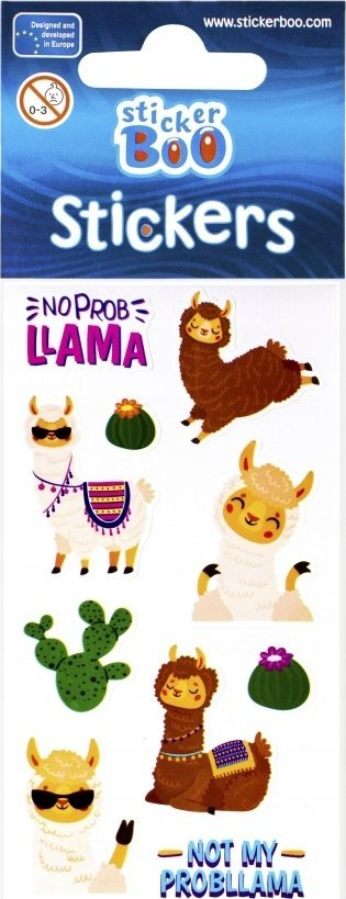Sticker STICKERBOO Sloth Lama Panda, 6x18 cm, me shumë ngjyra