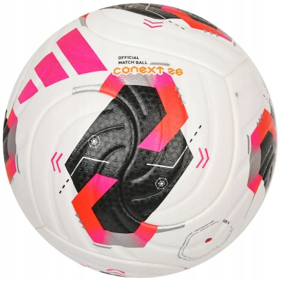 Top futbolli Adidas Conext 26 Pro KE5866, nr. 5, profesional, i bardhë me detaje rozë