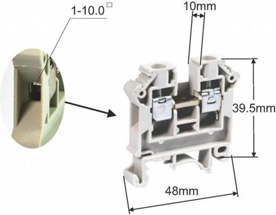Bornë hekurudhore Simet ZSG1-10.0Nz, 2 përçues, 10mm², e verdhë
