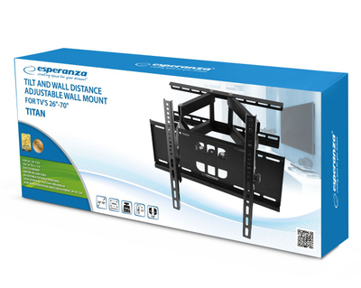Mbajtëse muri për TV Esperanza Titan, 26-70", 55kg, e zezë