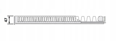 Radiator çeliku Caradon K-11, 780W, 500 x 1000 mm, i bardhë