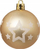 Toptha dekorativë Krishtlindjesh Atmosphera Colorama de Noël, set 25 copë, plastikë 6cm, ari dhe të bardhë