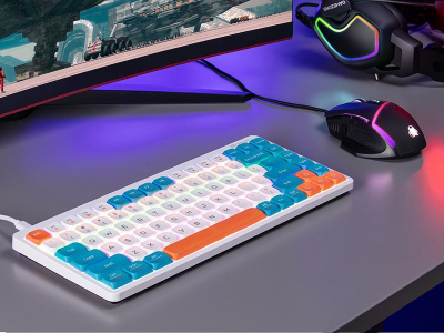 Tastierë mekanike Tracer Fina 84, 84 taste, RGB, e bardhë blu