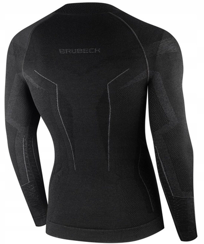 Термоактивна блуза Brubeck Extreme Merino за мажи, мерино, големина L, црна