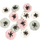 Stoli letre dekorative Paper Flowers, 12 copë, pastel, shumëngjyrëshe