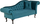 Shezlong Beliani Lattes Right Hand, kadife, 188 cm, blu teal