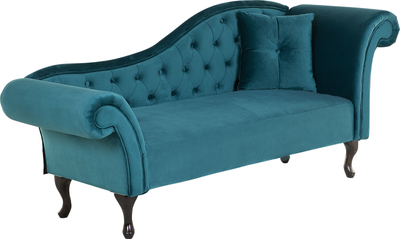 Shezlong Beliani Lattes Right Hand, kadife, 188 cm, blu teal