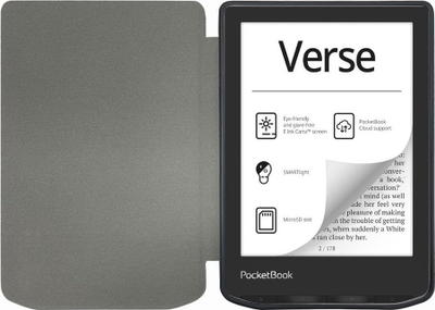Заштитна футрола Tech-Protect SmartCase за Pocketbook Verse 629 и Verse Pro 634, преклоплив капак, функција будење/спиење, црна