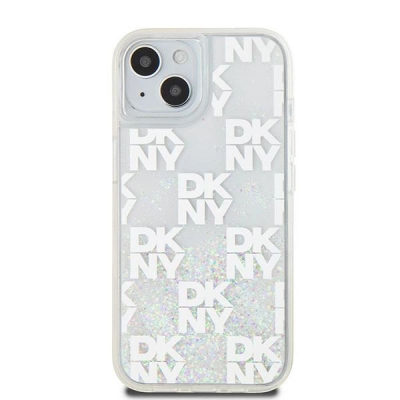 Kapak telefoni DKNY Liquid Glitter, për iPhone 15, transparent