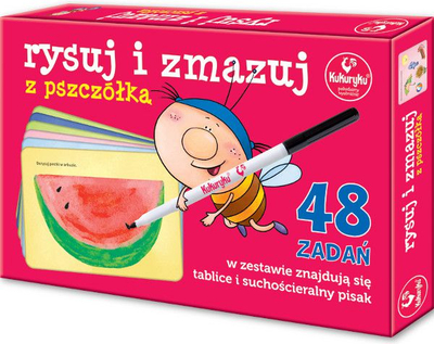 Eдукативен сет Promatek Draw and Erase with the Little Bee, 48 задачи, со маркер, многубоен