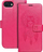 Këllëf Futera Smart Mezzo Book për iPhone SE 2022, magnetik, me xhepa kartash, ngjyrë raspberry
