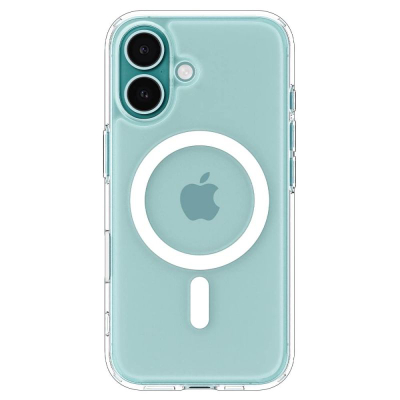 Mbrojtëse telefoni Spigen Ultra Hybrid T Mag MagSafe për iPhone 16, transparente, e bardhë