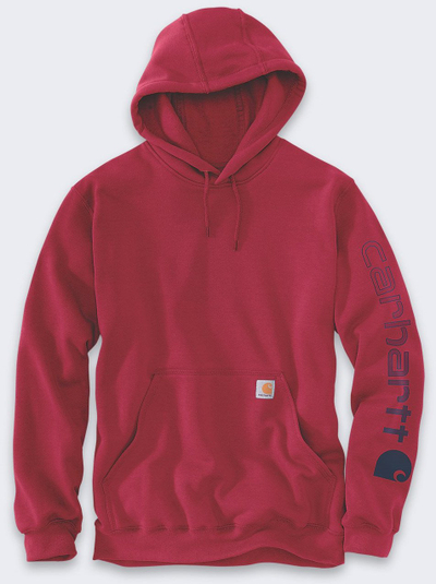 Bluzë me kapuç Carhartt, Loose Fit, material i mesëm, me logo në mëngë, për burra, XS, e kuqe