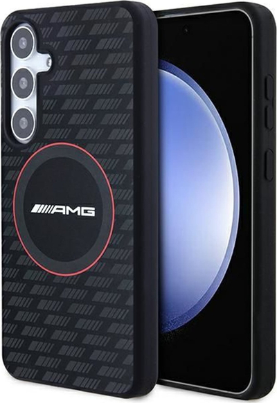 Kapak telefoni AMG Silicone Carbon Pattern MagSafe, për Samsung Galaxy S24 Plus S926, i zi