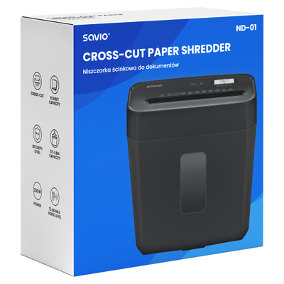 Grirës letre Savio ND-01, cross-cut, 11.5L, i zi