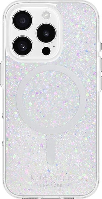 Заштитна кутија Kate Spade New York Chunky Glitter MagSafe, за iPhone 16 Pro, проѕирна со сјај