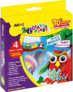 Plastelinë Biurfol Amos, 4 ngjyra, 18g