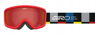 Маска за скијање Giro Chico 2.0 Blocks, леќа Amber Scarlet, за деца