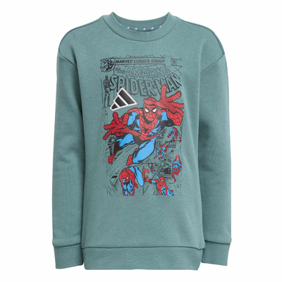 Детски тренерки Adidas Marvel Spider Man Jogger, два дела, зелено и бело